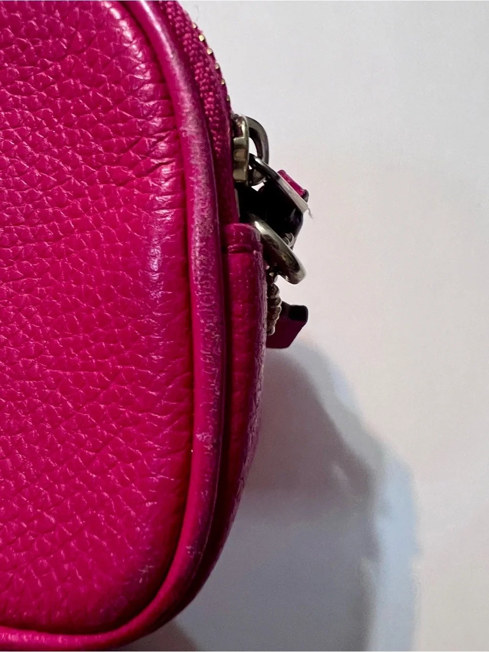 Genuine Coach Pink Leather Crossbody Bag with Pebbled Leather